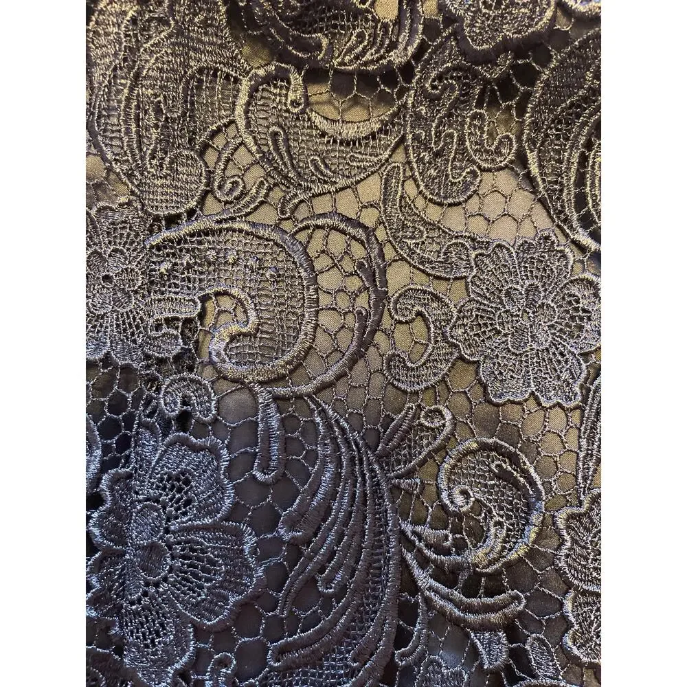 Adrianna Papell Special Occasion Navy Blue Lace Sleeveless Sheath Dress Size 8 - Picture 11 of 13
